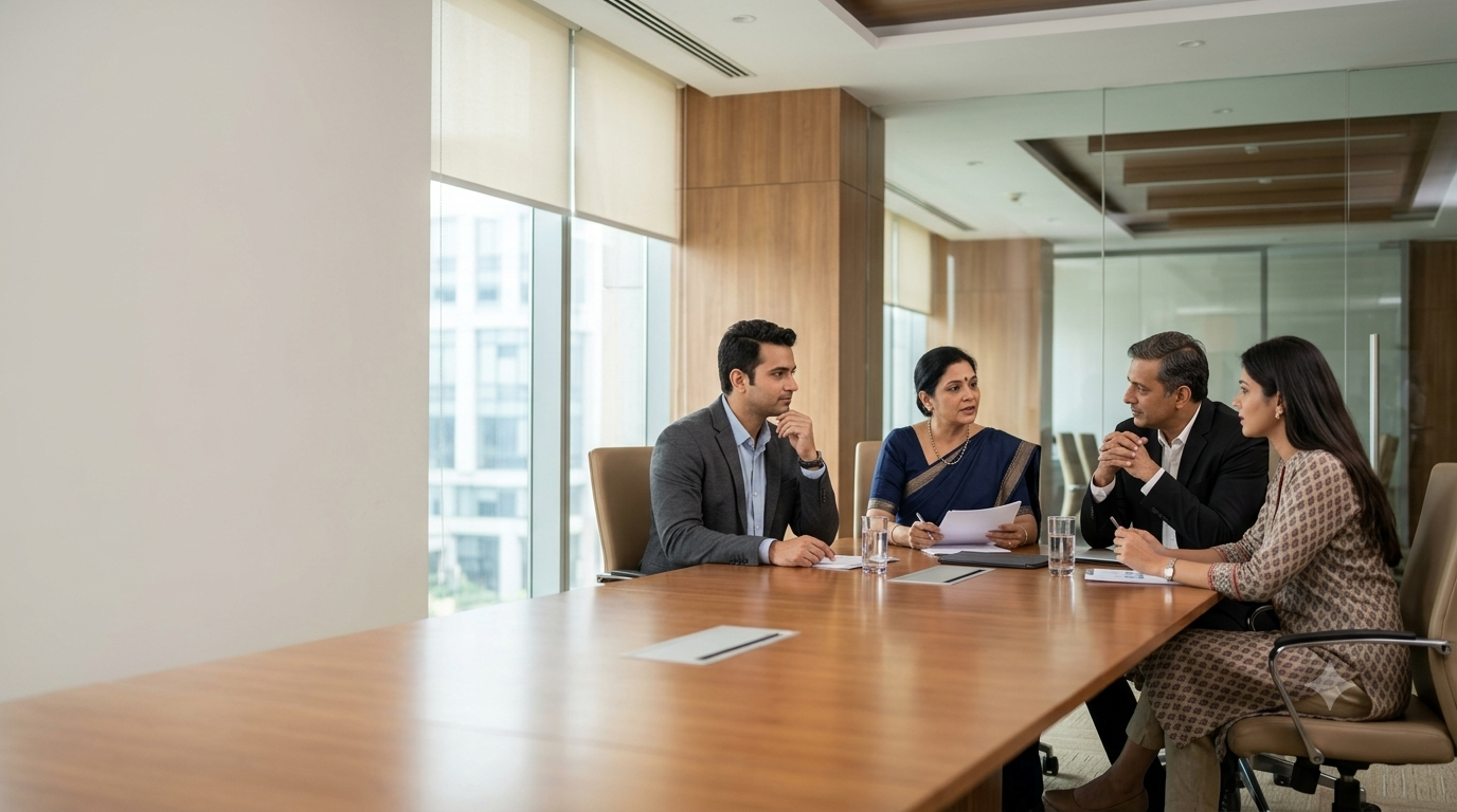 Professionals and leaders in discussion